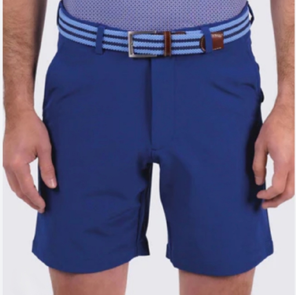Turtleson Stretch Performance 8" Golf Shorts Blue 35 Waist